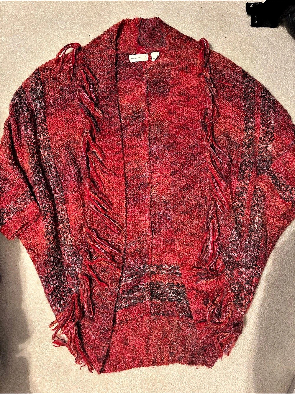 sleeping on snow Fringe Cardigan in Red & Purple Size Small Like New
